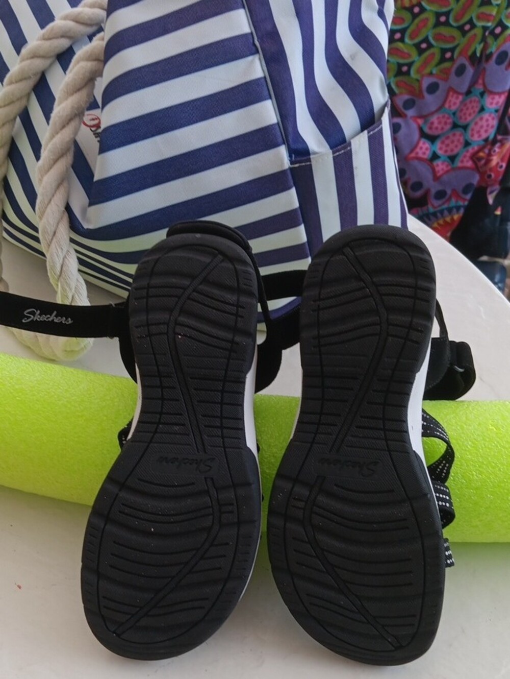 Skechers Black Strappy Sport Sandals with White Dotted Accents.New! Size 6 - Picture 7 of 8